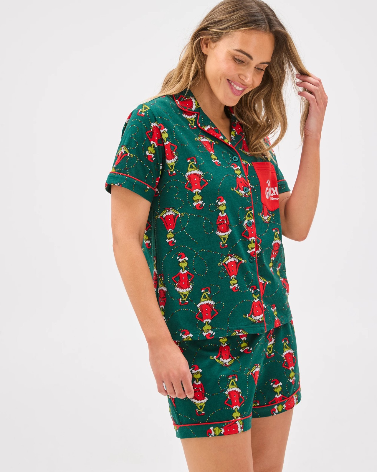 Family Matching Christmas Australian Cotton Womens Pyjama Set - Grinch 3 of 6