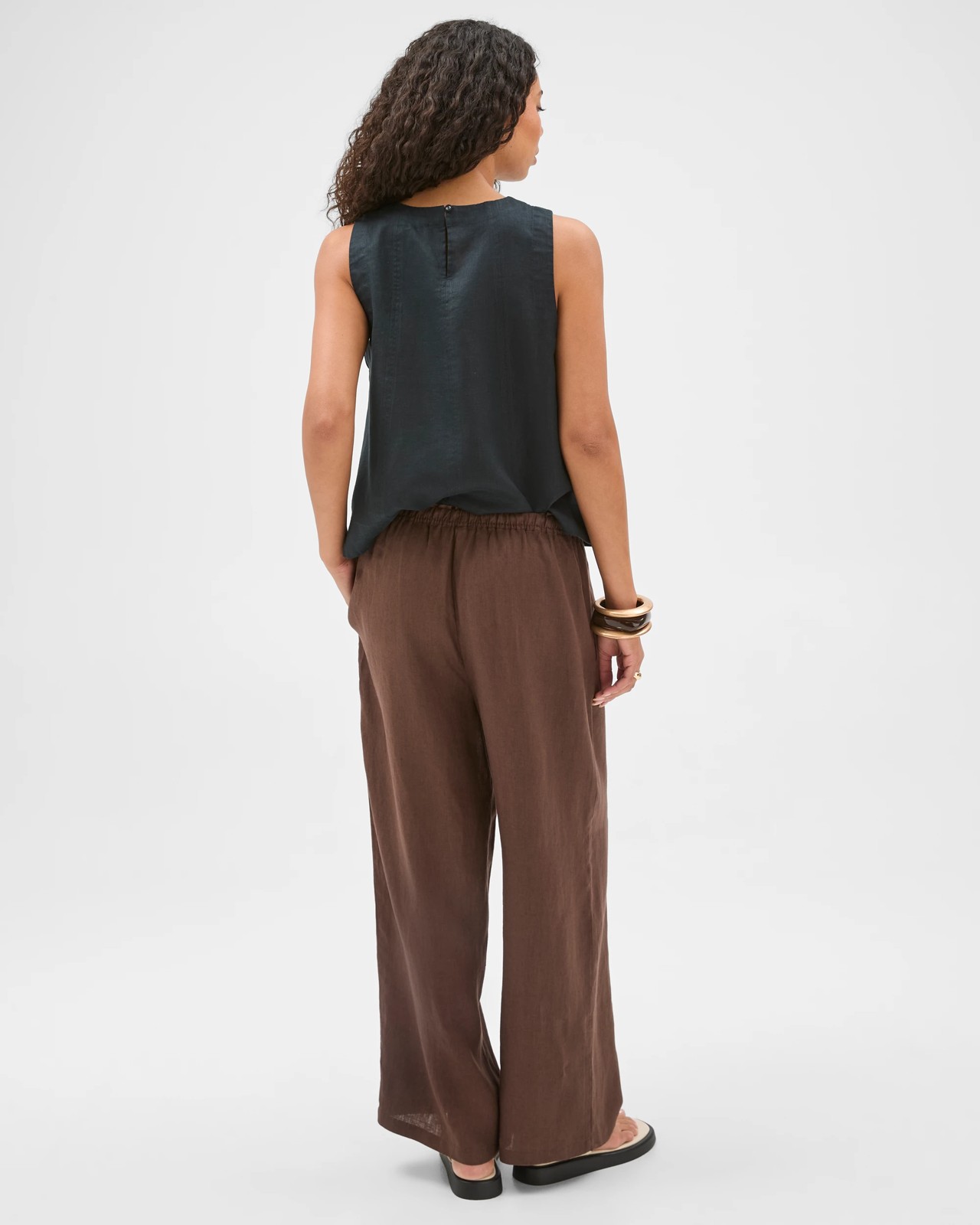 European Linen Wide Leg Pants - Coffee Bean 6 of 6