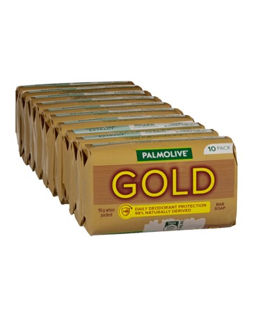 Palmolive Gold Daily Deodorant Protection Bar Soap, 10 Pack - 90g