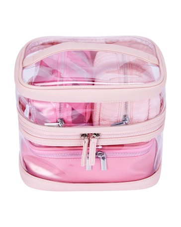 OXX Cosmetics 4 Piece Makeup Bag - Pink