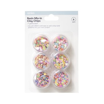 Resin Mix-in Clay Chips, 6 Pack - Anko