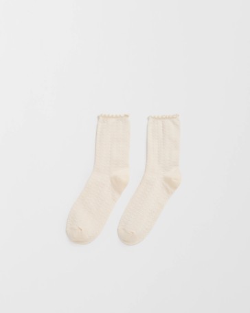 Australian Cotton Blend Sheer Pointelle Crew Socks