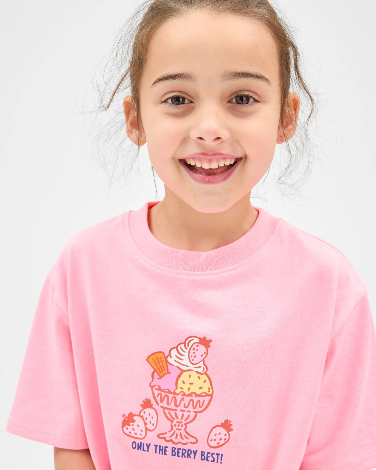 Australian Cotton Blend T-Shirt and Bike Shorts Set - Pink Strawberry 4 of 6