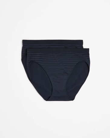2 Pack Seamfree Matte and Shine High Cut Briefs