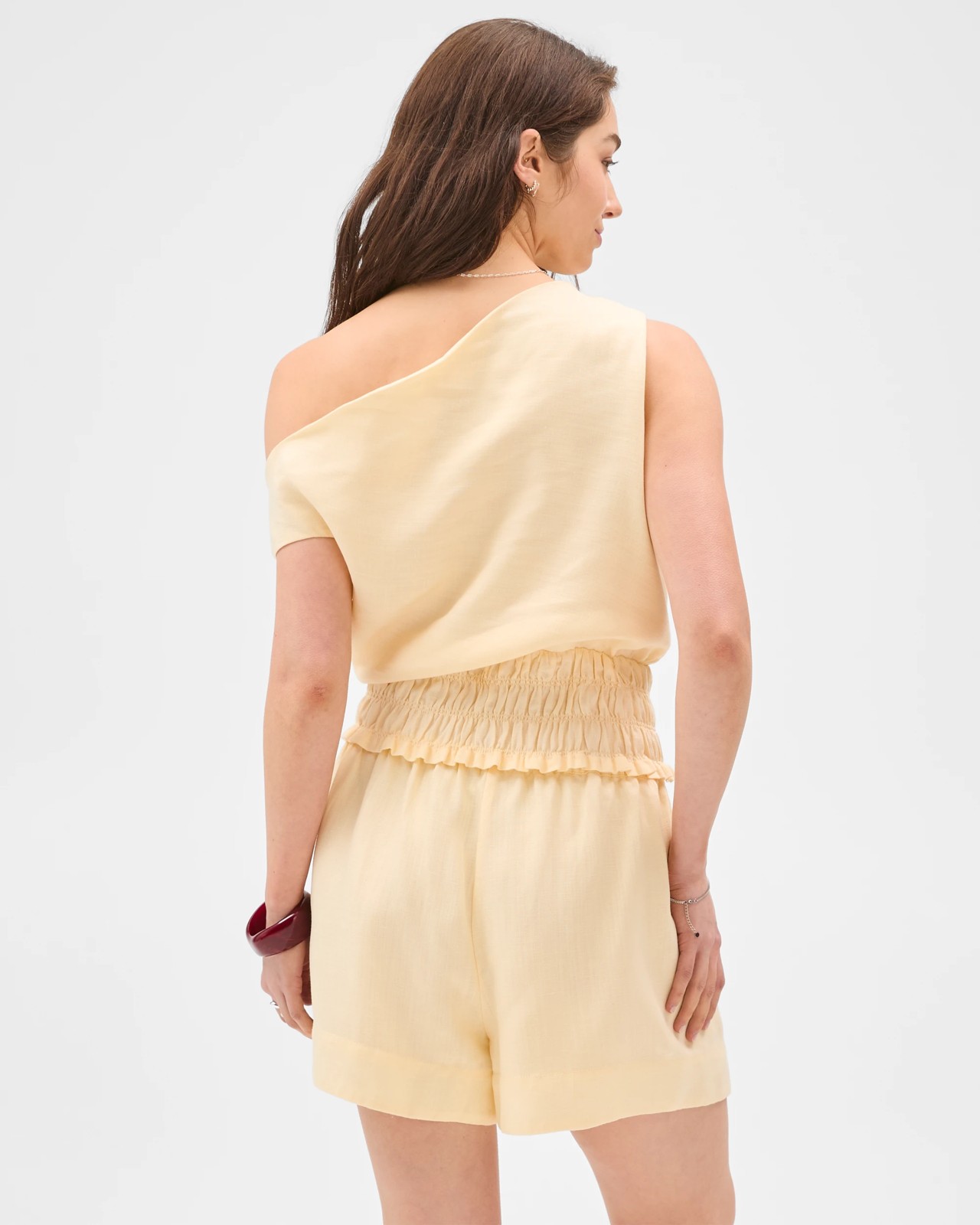 Lily Loves Off Shoulder Shirred Top - Butter 6 of 6