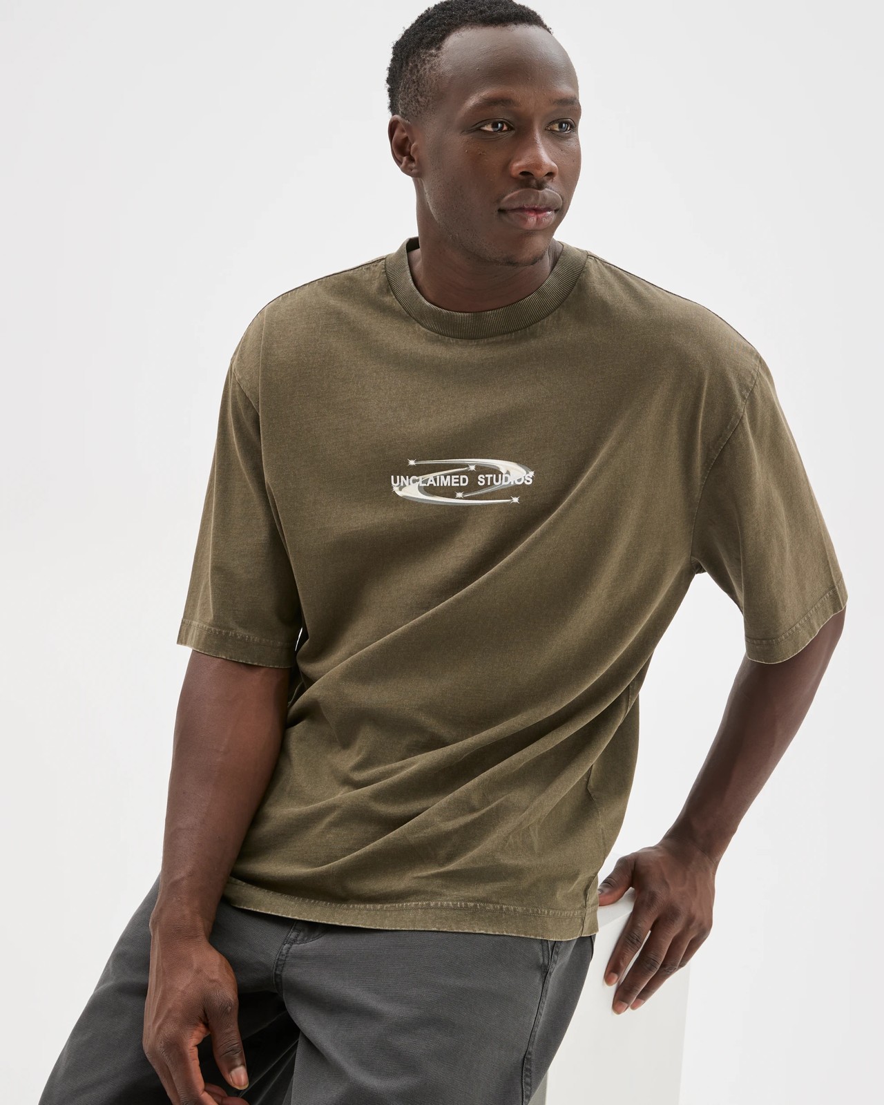 Commons Australian Cotton Boxy Fit Graphic T-Shirt - Worn Black 4 of 6