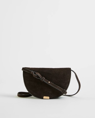 Premium Suede Leather Mini Crossbody Saddle Bag
