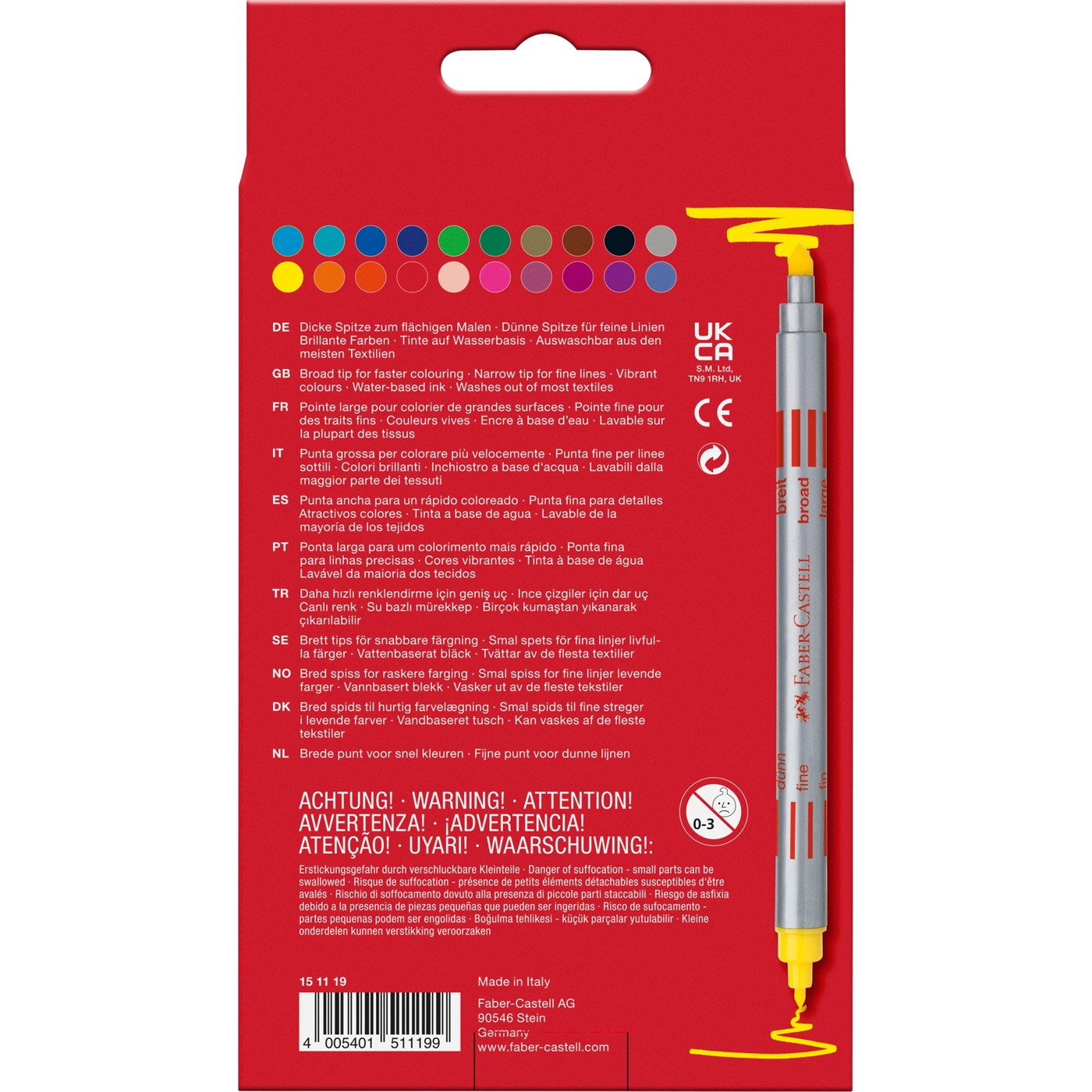 Faber-Castell Double Ended Felt Tip Colour Markers  Assorted Pack of 20 2 of 2