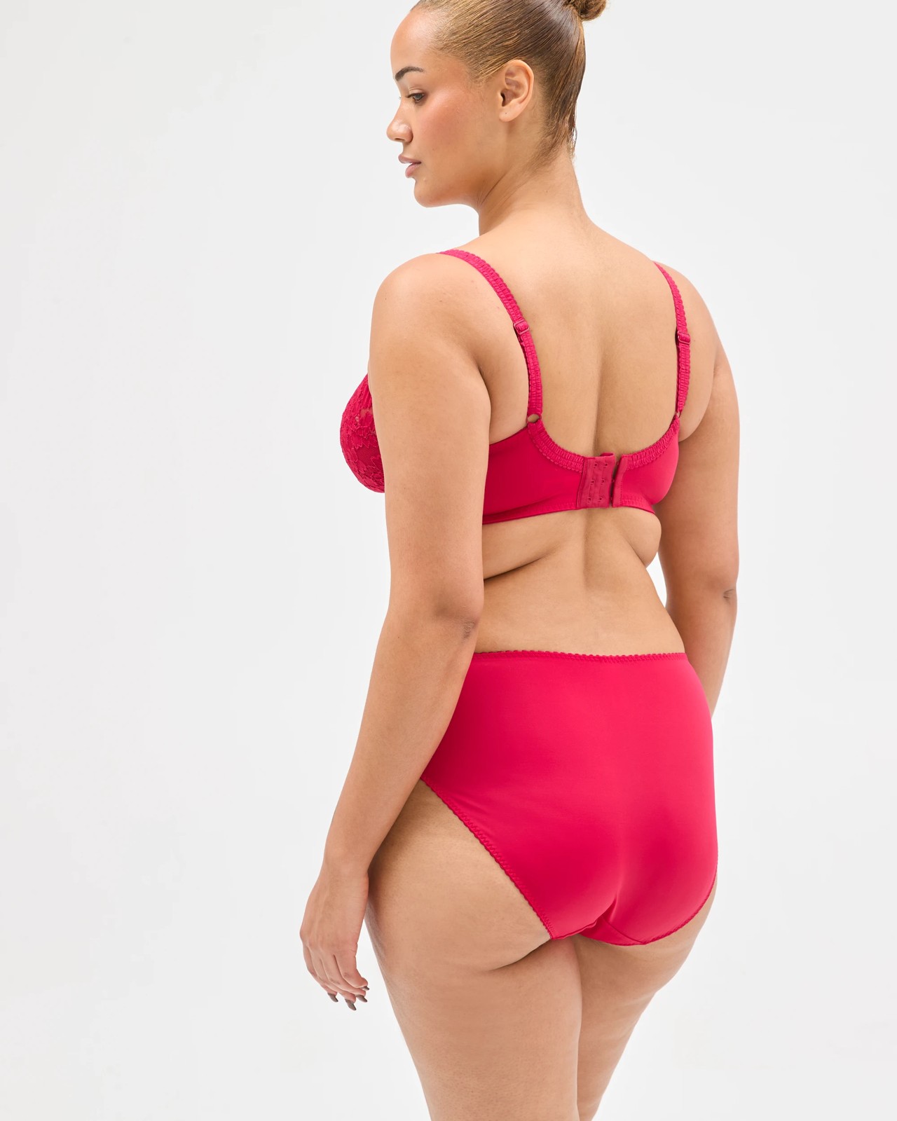 Lizzy Lace High Cut Briefs - Persian Red 5 of 5