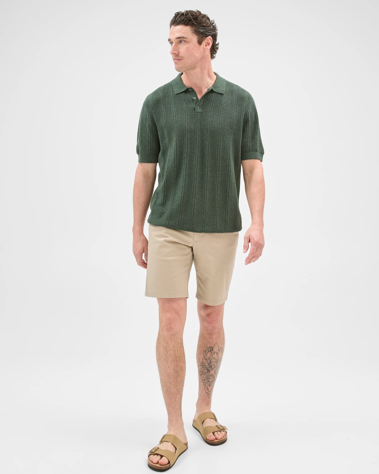 Australian Cotton Regular Chino Shorts - Stone 5 of 6