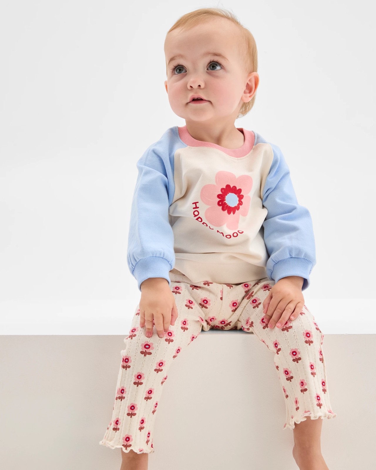 Baby Organic Cotton Jumper & Flare Pants 2 Piece Set - Daisy Garden 2 of 6