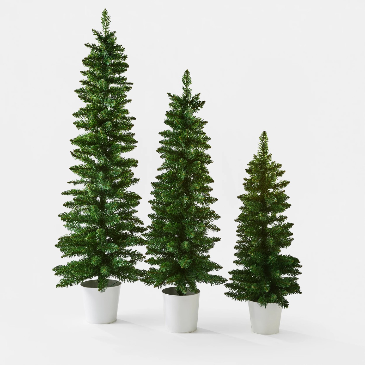 Anko Set of 3 Green Prelit Potted Christmas Trees 2 of 5