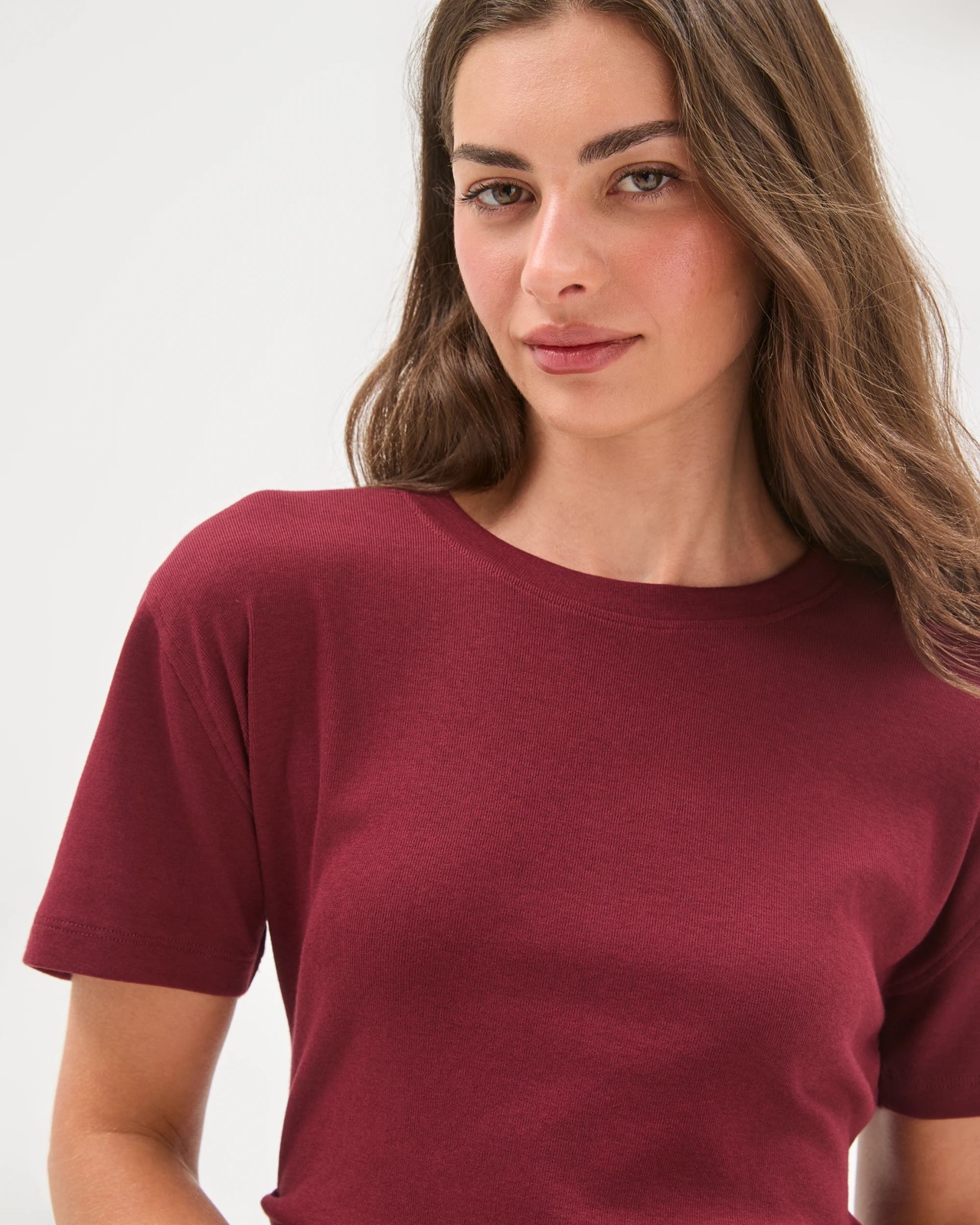 Petites Side Gather T-Shirt - Sangria 4 of 5