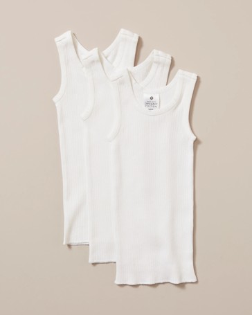 3 Pack Baby Organic Cotton Vests