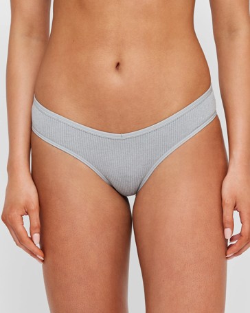 Ribbed Seamfree Super High Waisted Bikini Briefs - Lily Loves