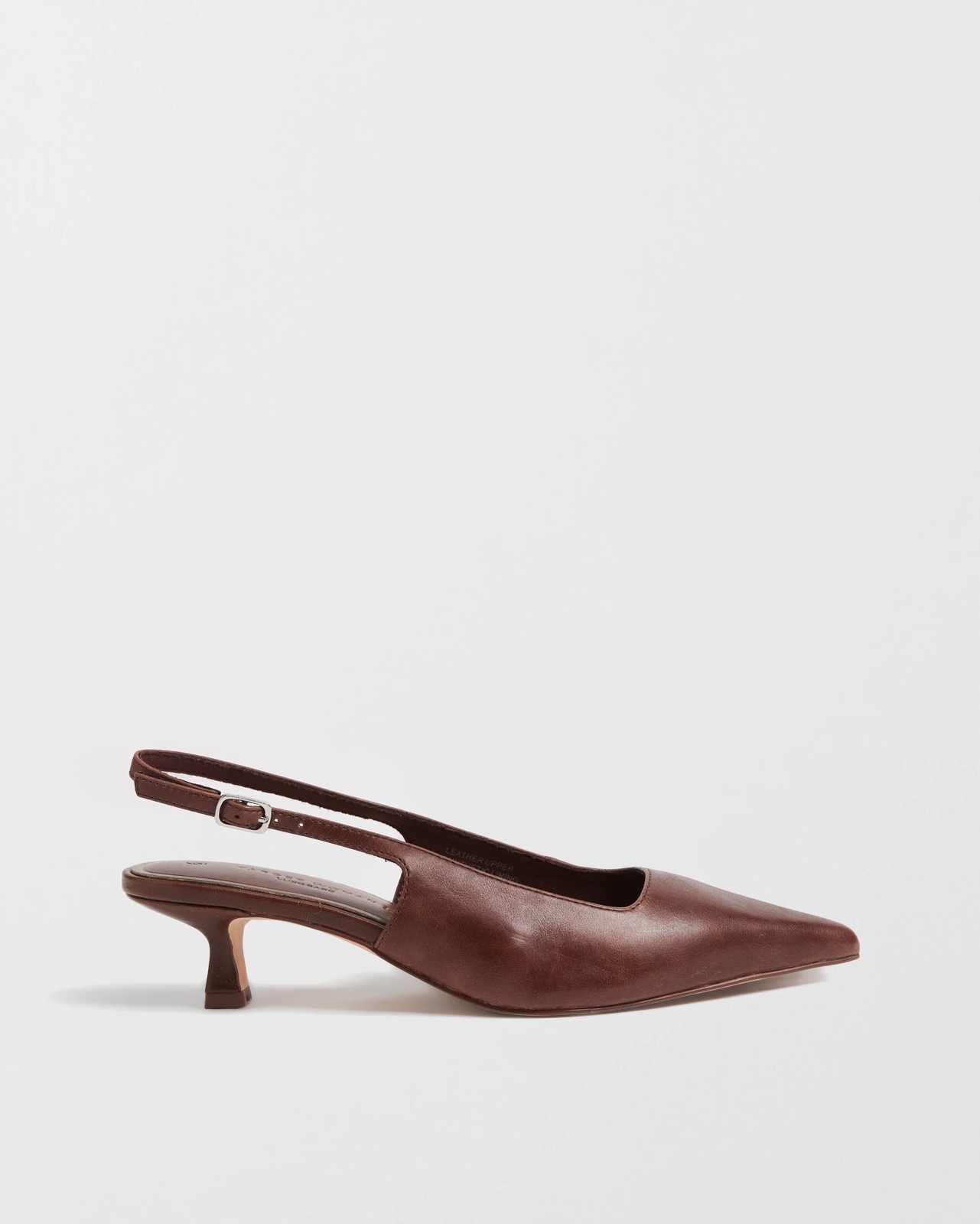 Talia Genuine Suede Slingback Heels - Brown 2 of 3