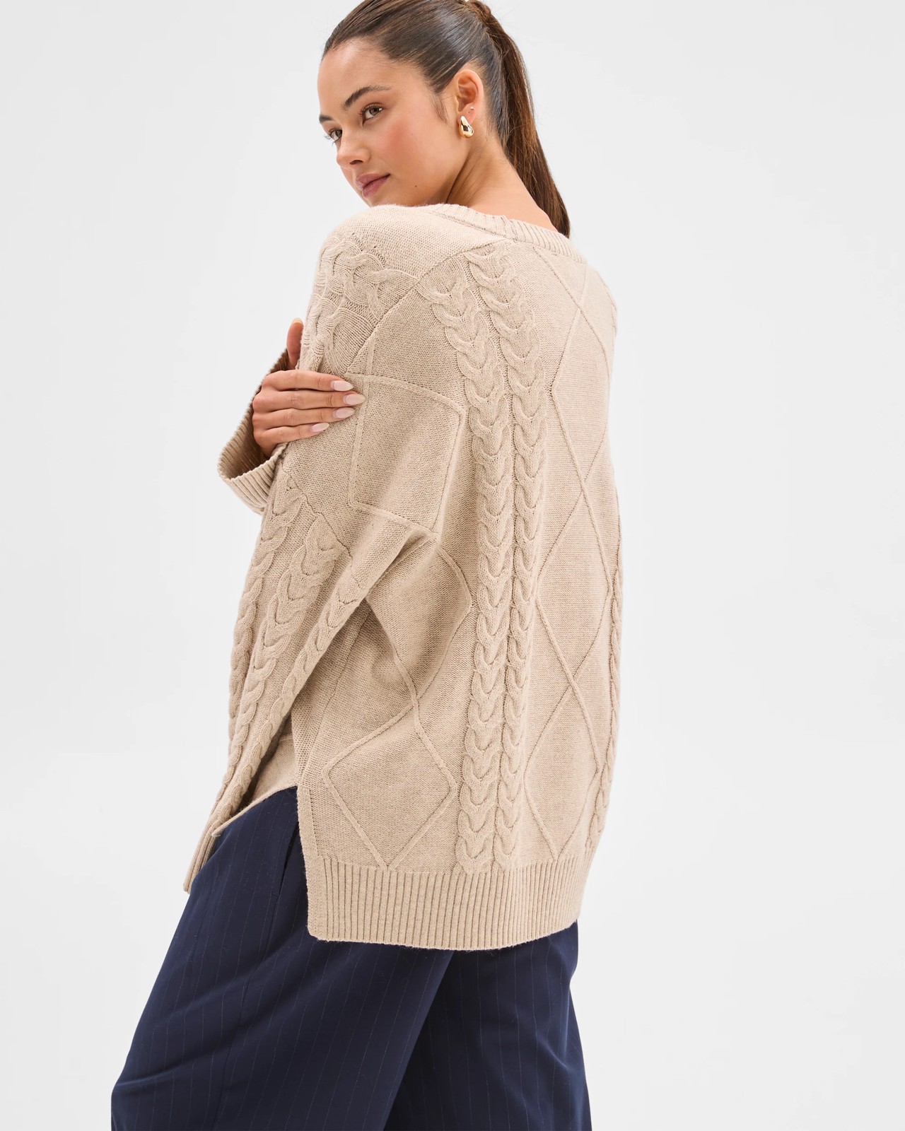 Lily Loves Cable Knit Jumper - Pine Nut Marle 6 of 6