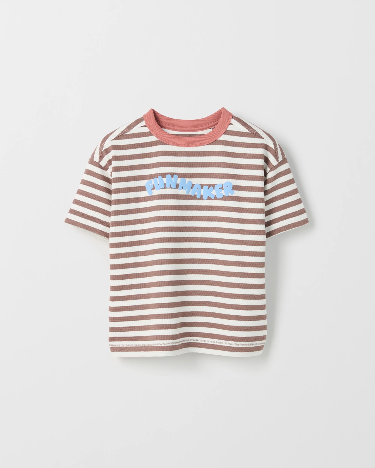 Australian Cotton Print T-shirt - Funmaker Stripe Brown 4 of 5