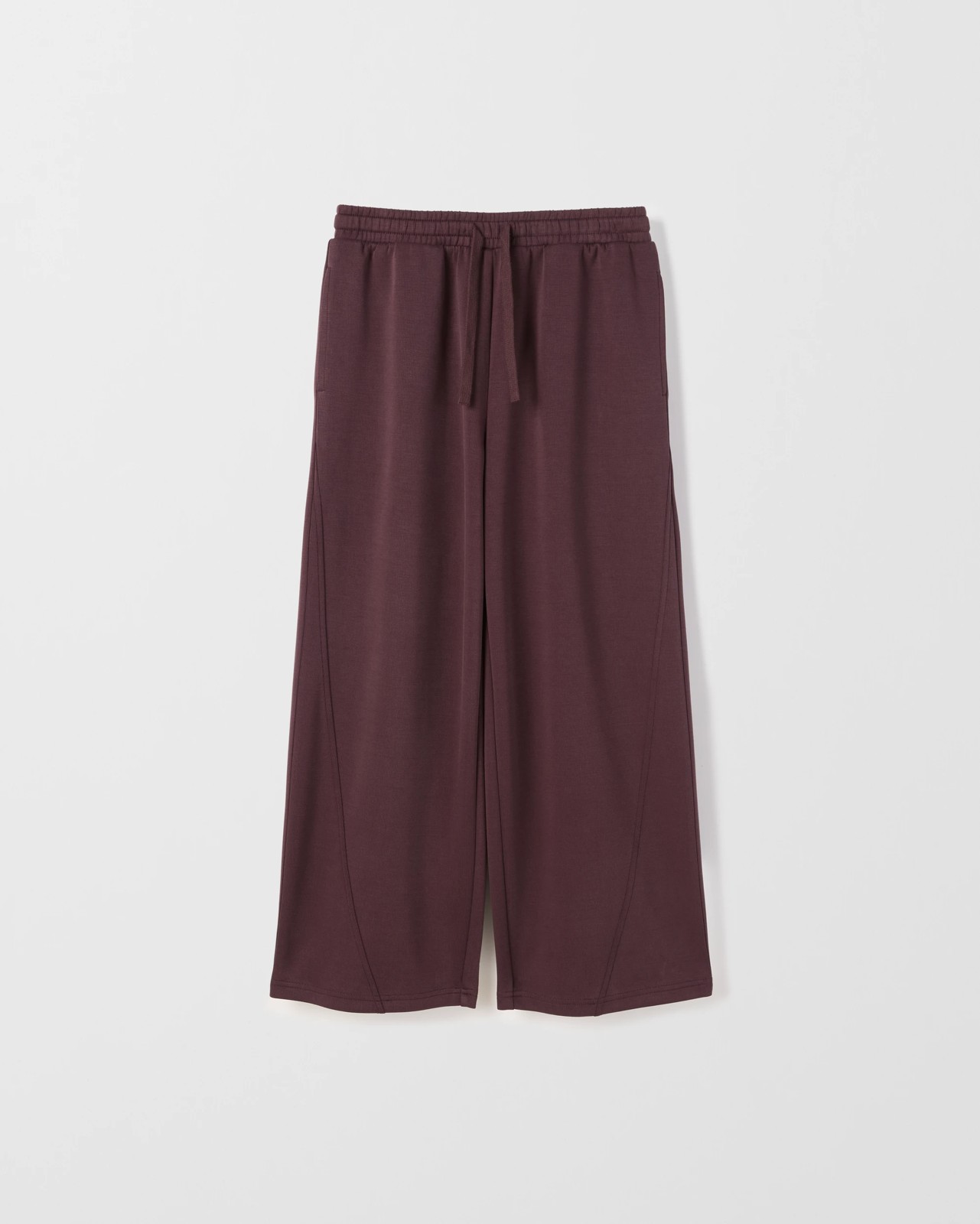 Sandwash Scuba Wide Leg Trackpants - Burgundy 4 of 5