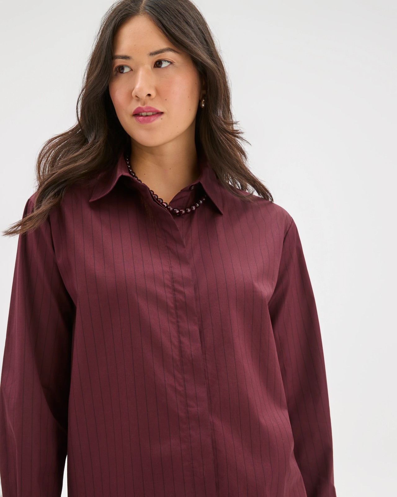 Preview Australian Cotton Poplin Shirt - Pinot Burgundy 4 of 6