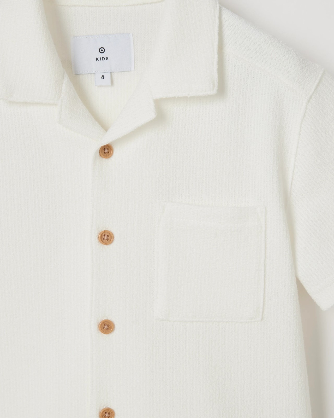 Short Sleeve Textured Shirt - Cream 2 of 2