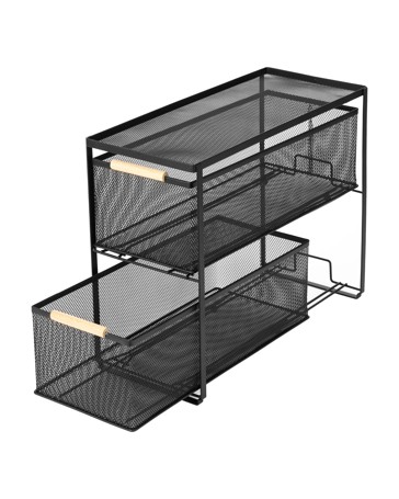 Anko 2 Drawer Mesh Organiser - Black
