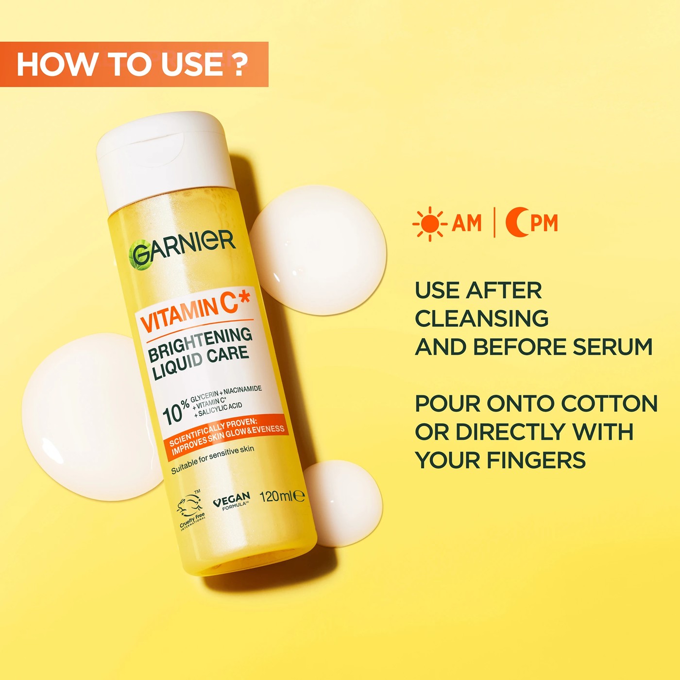 Garnier Vitamin C Brightening Liquid Care 120ml - 10% Vitamin C, Glycerin, Niacinamide and Salicylic Acid 4 of 5