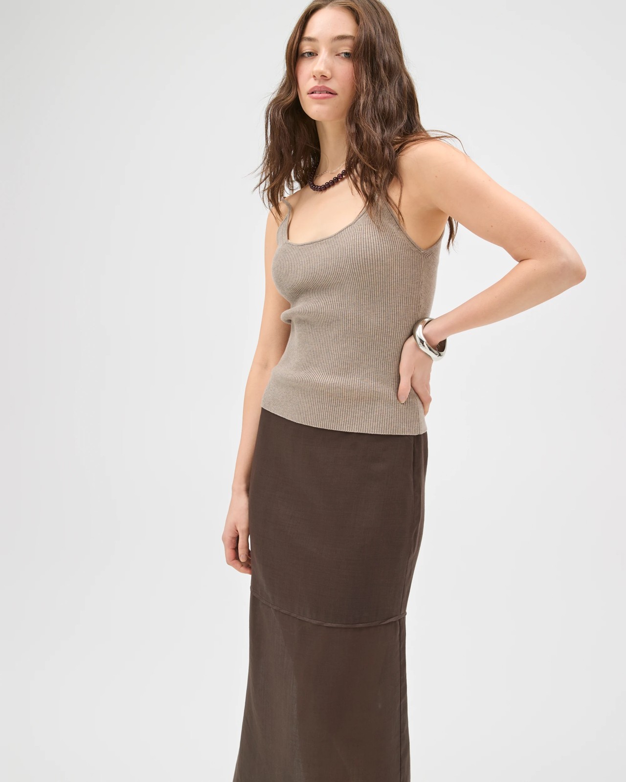 Lily Loves Sheer Midi Skirt - Truffle 5 of 6
