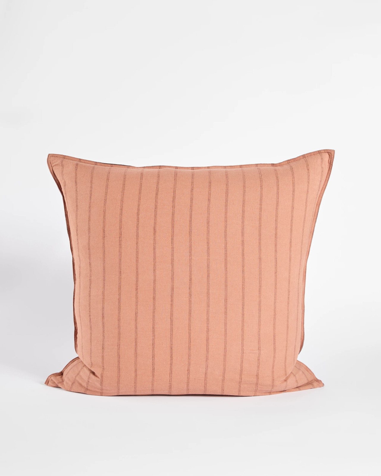 Adelle Stripe Linen/Cotton European Pillowcase - Chocolate 2 of 5