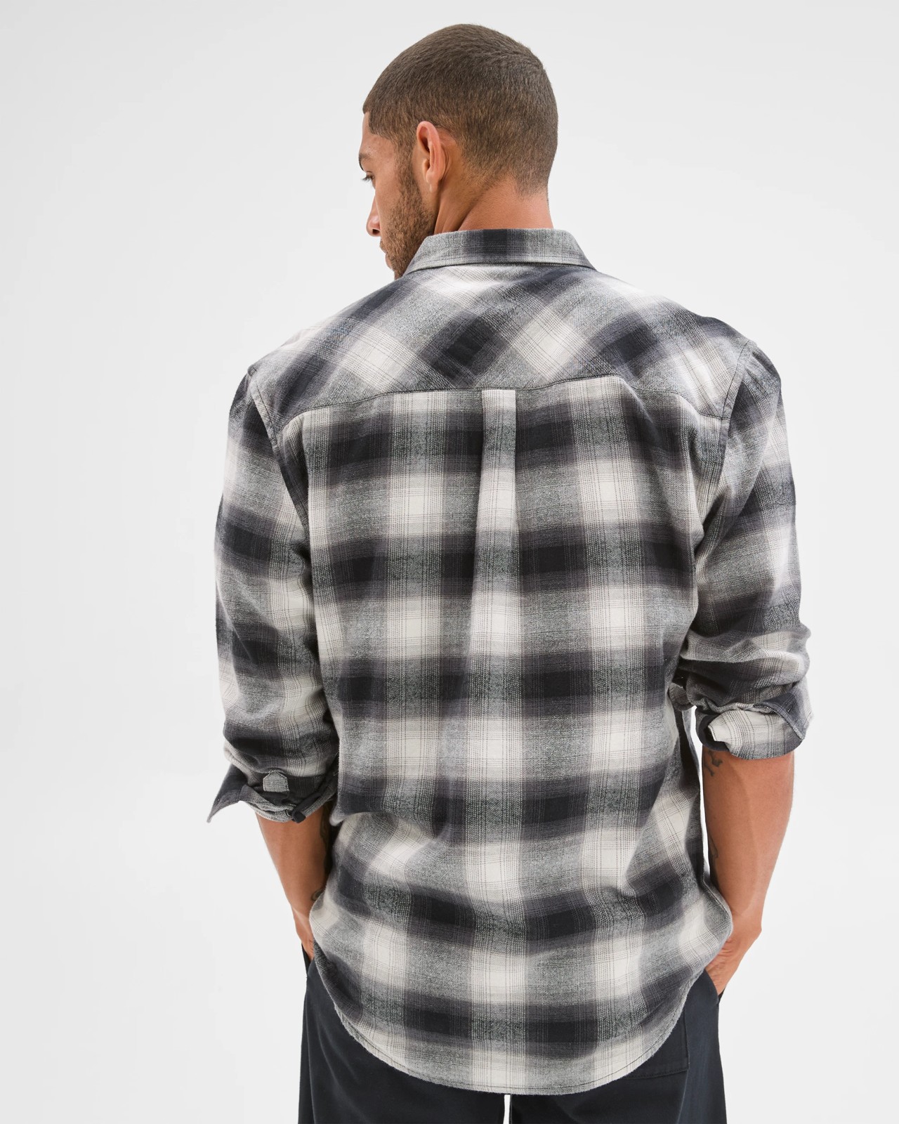 Australian Cotton Long Sleeve Flannelette Shirt  - Black Multi 5 of 5