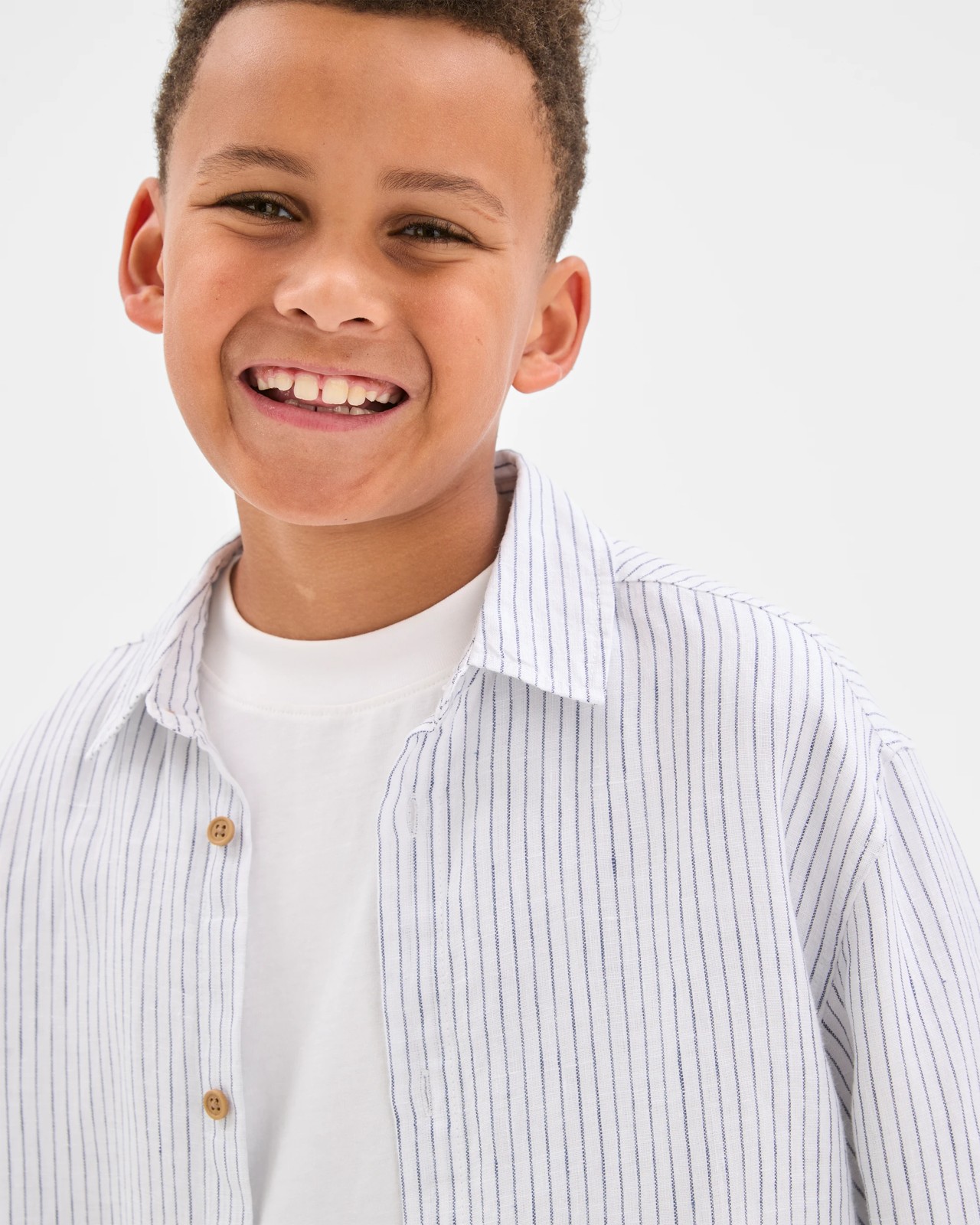 European Linen Long Sleeve Shirt - Blue / Stripe 3 of 6