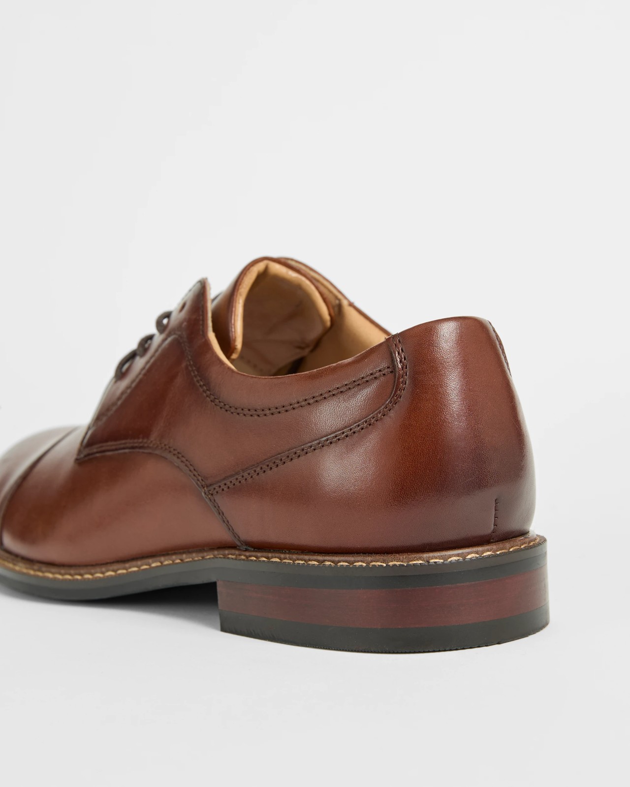 Leather Lace Up Dress Shoes - Brown 2 of 4