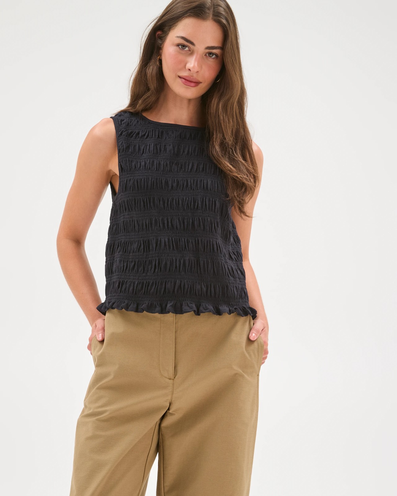 Petites Forward Seam Barrel Leg Pants - Elm 4 of 6