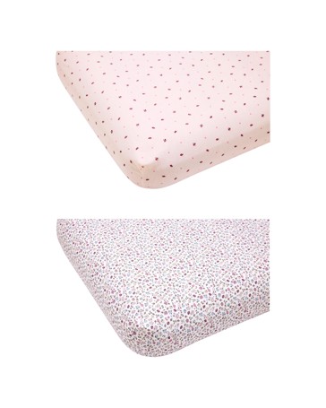 Anko 2 Pack Flannelette Cotton Fitted Cot Sheets - Flora