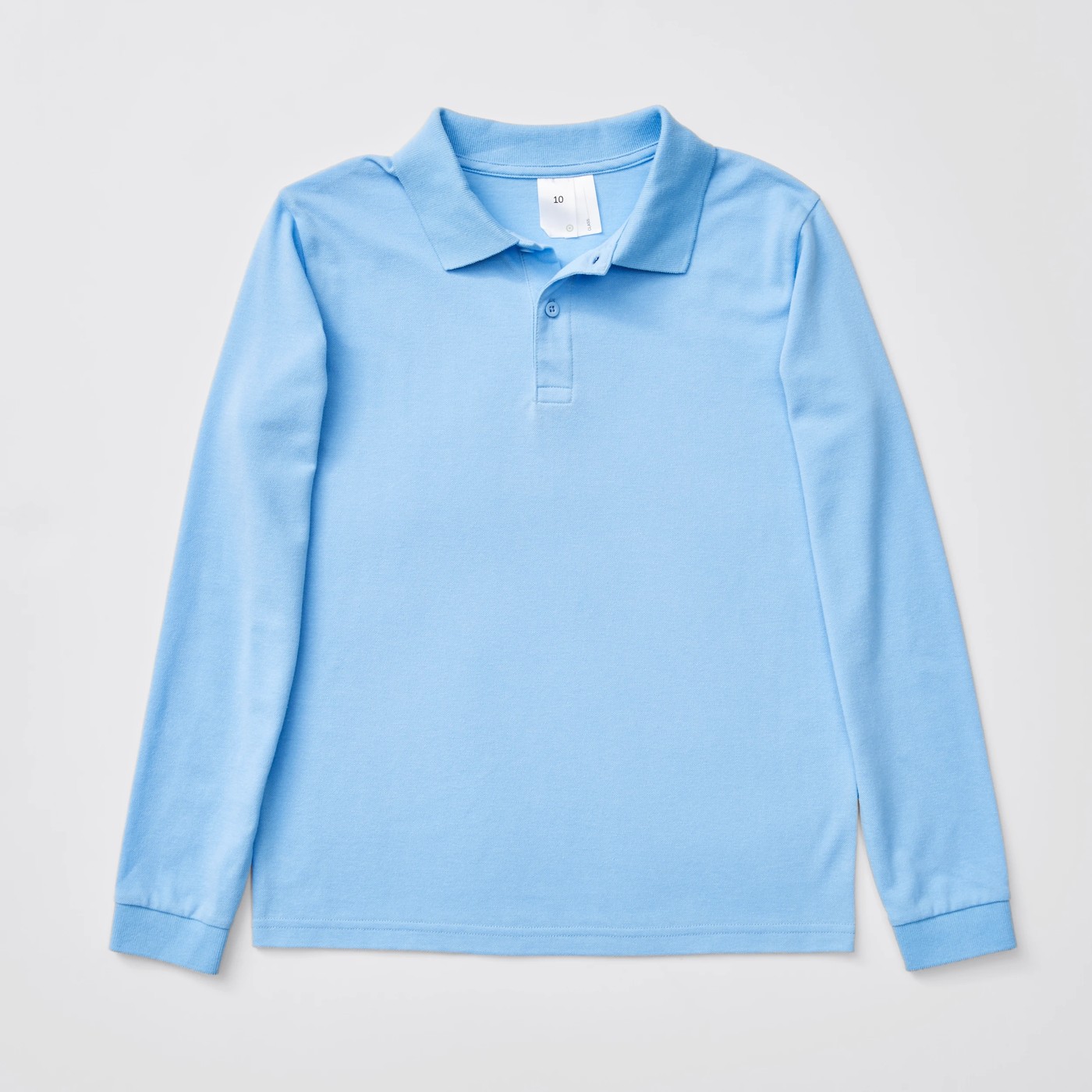 Long Sleeve School Polo Top - Sky Blue 4 of 4
