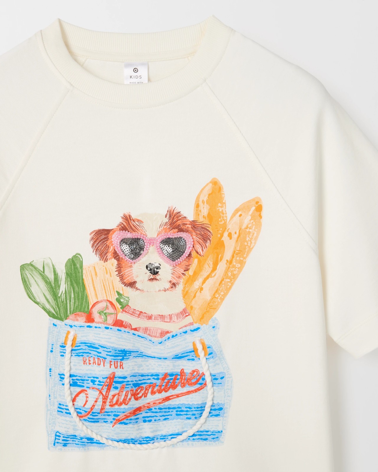 Australian Cotton French Terry T-Shirt - Dog Cream 2 of 2