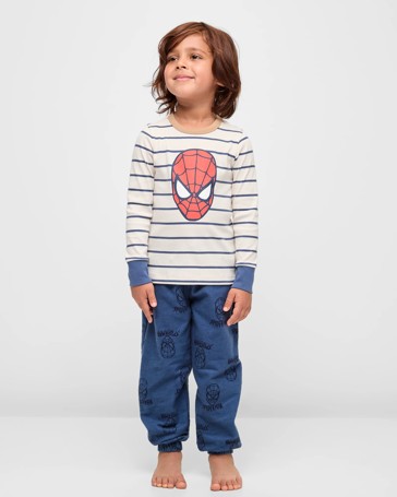 Marvel Spider-Man Long Sleeve Rib Flannell Pyjama Set