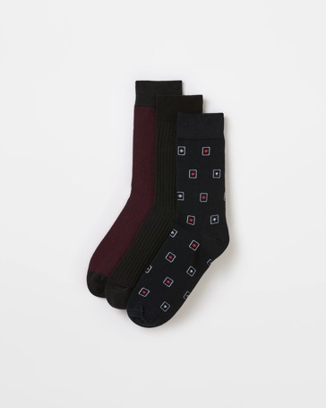 Australian Cotton Blend 3 Pack Crew Socks - Maxx - Cards