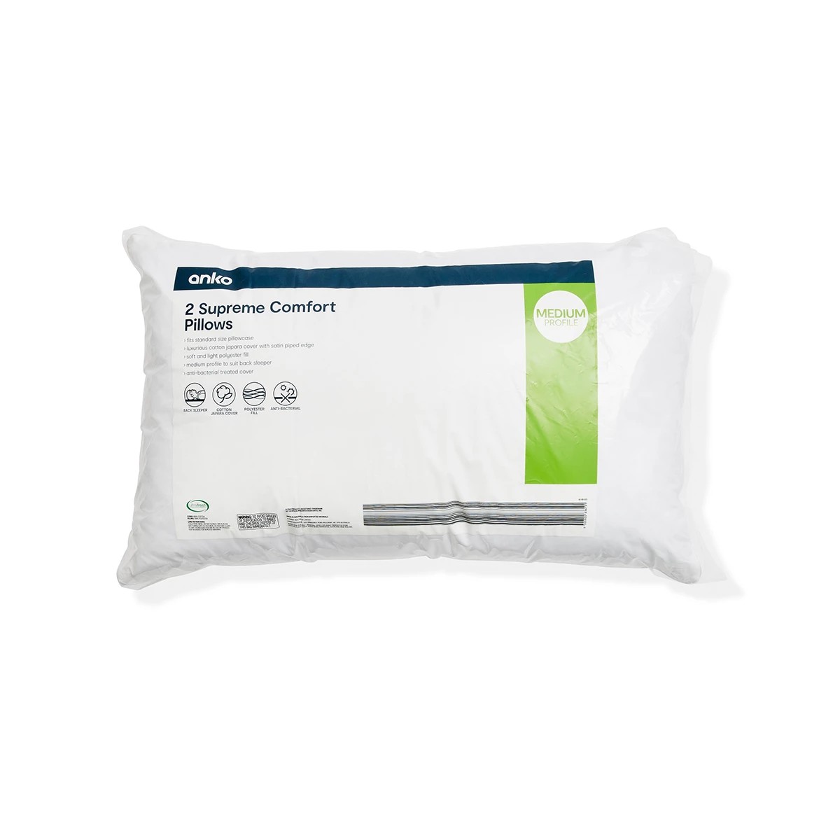 Medium Profile Supreme Comfort Pillows, Set of 2 - Anko | Target Australia