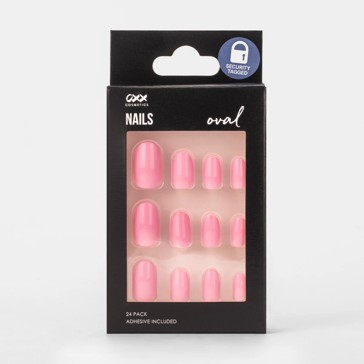 False Nails 24 Pack, Oval Shape, Candy Pink - OXX Cosmetics