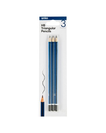 Anko 3 Pack HB Triangular Pencils