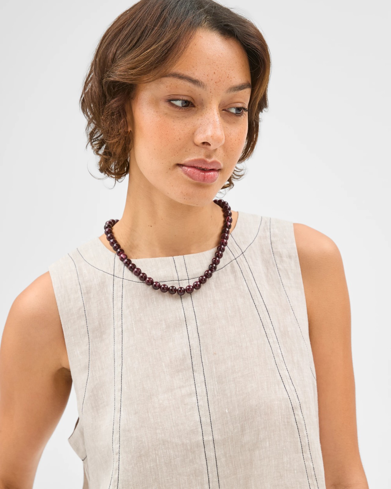 European Linen Swing Tank Top - Flax Xdye Contrast 3 of 5
