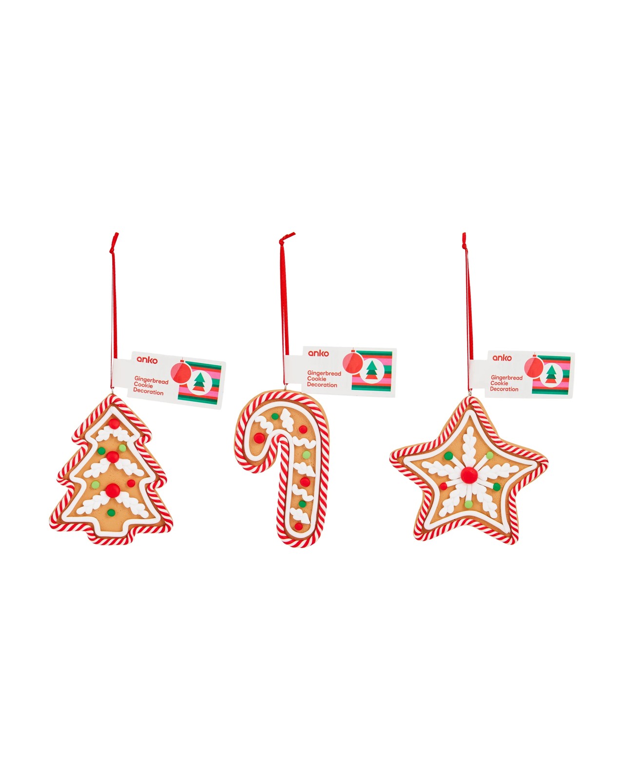 Anko Gingerbread Cookie Decoration - Assorted 5 of 5