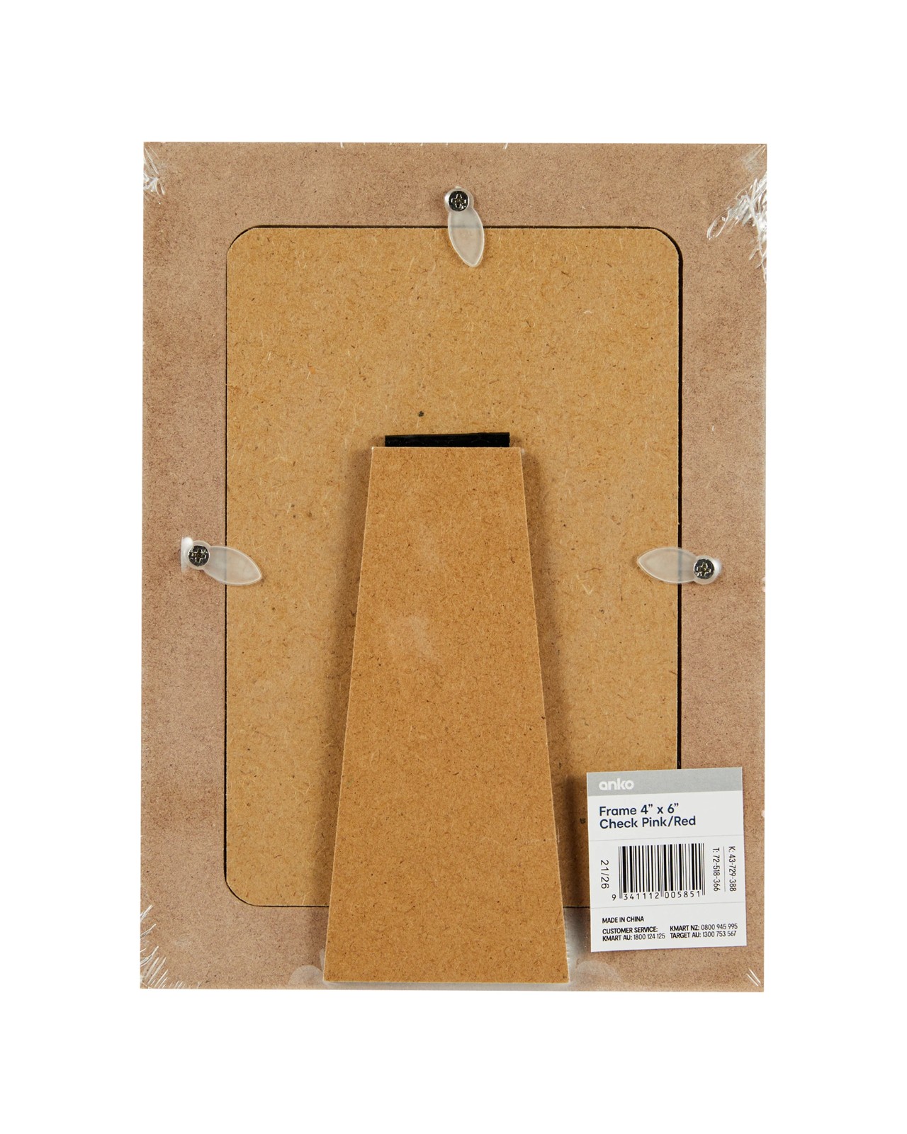 Anko Check Photo Frame 4in. x 6in. - Pink and Red 4 of 4