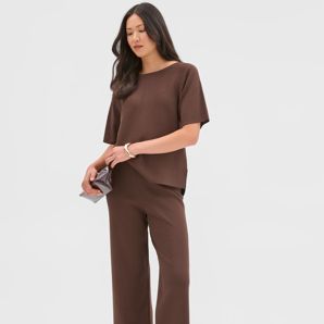 Preview Crepe Knit Straight Leg Pants thumbnail 2