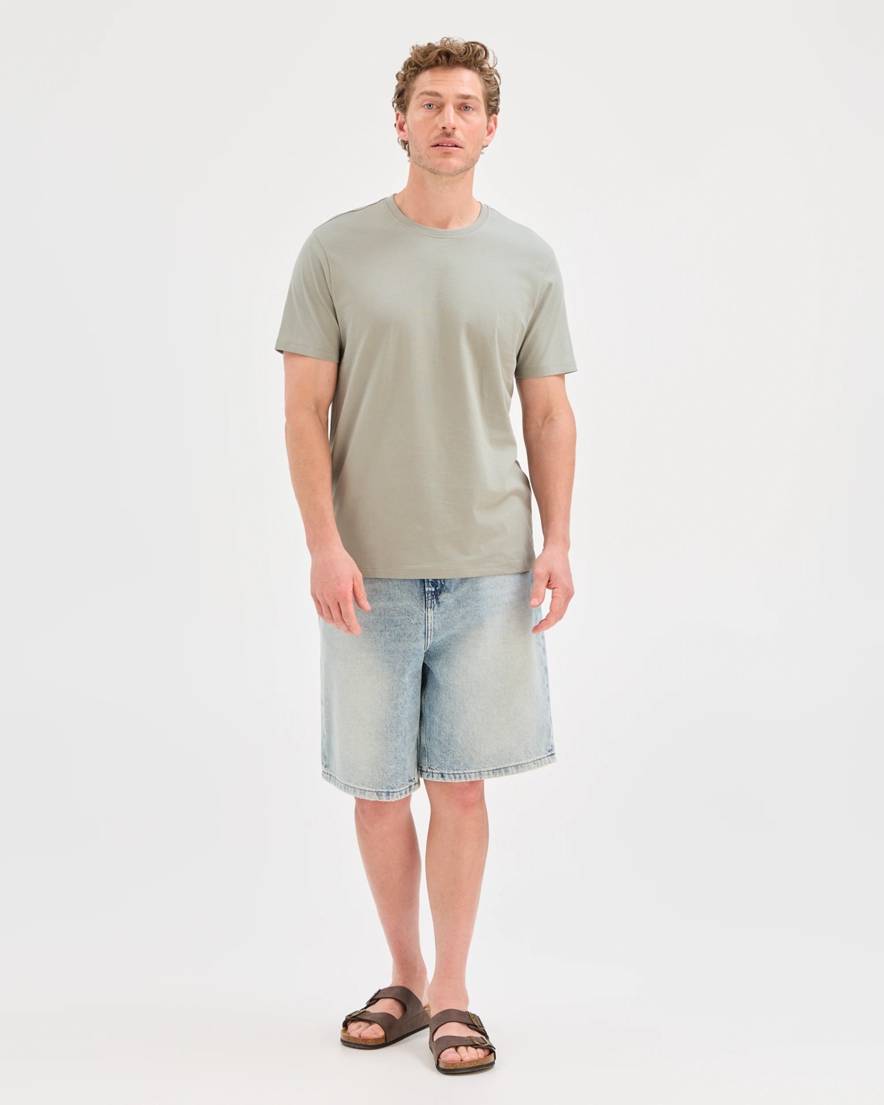 Australian Cotton Crew Neck T-Shirt - Forest Fog 5 of 6