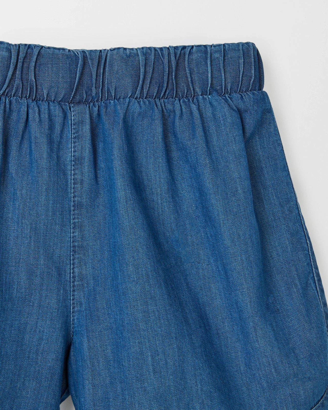 Dolphin Hem Woven Shorts - Dark Chambray 2 of 2