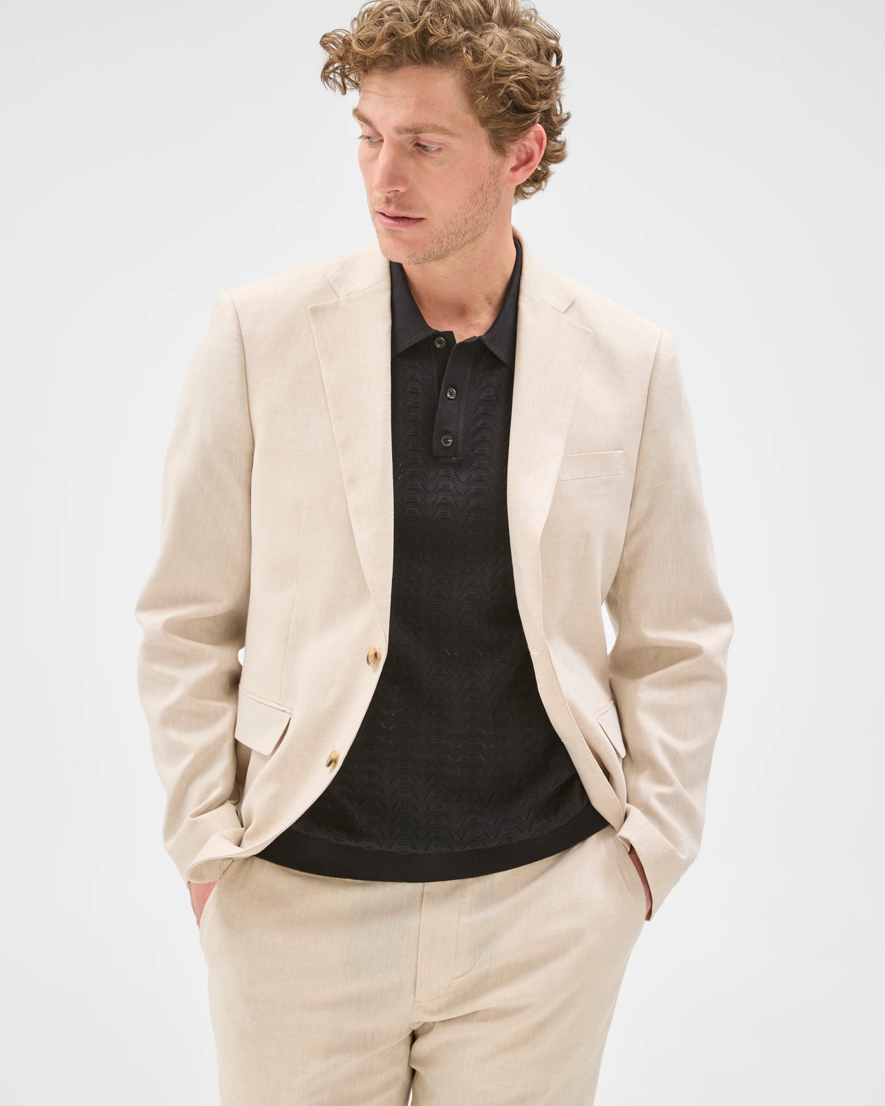 Preview Linen Blend Tailored Suit Jacket 4 of 5
