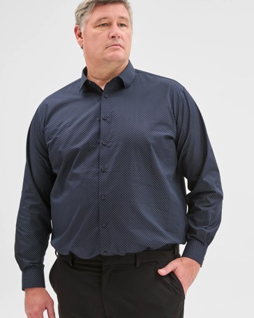 Plus Size Geo Print Business Shirt