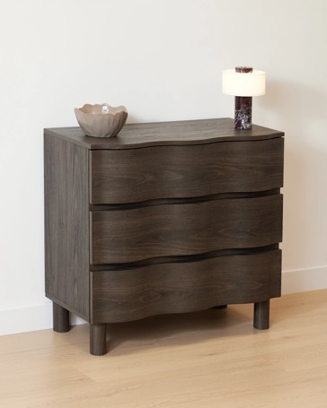 Anko Ripple 3 Drawer Chest - Walnut